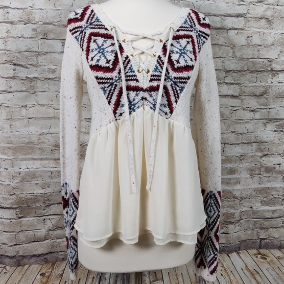 Abercrombie & Fitch Tops - A&F |Ivory Peasant Knit Top| XS